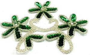 Motif Emerald Green Triple Flower 4" x 5"