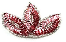 Load image into Gallery viewer, Leaf with Pink Sequins and Silver Beads 2.5&quot; x 2&quot;