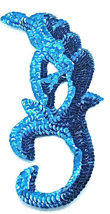 Designer Motif with Dark Turquoise Sequins 3" x 8.5"