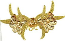 Load image into Gallery viewer, Flower Crab Shaped with Gold sequins and Beads* 10&quot; x 6&quot;