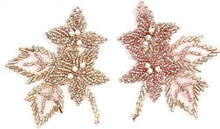 Load image into Gallery viewer, Pink Flower Beaded Pairs 3.5&quot; x 3&quot;