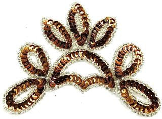 Design Motif Bronze Crown Shaped Sequins with Silver Beads 5