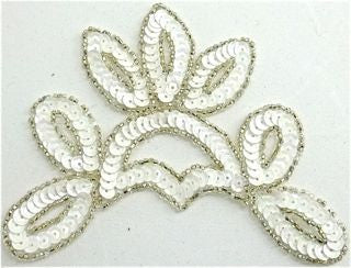 Choice of Color Designer Motif Sequin Crown with Silver Beads 5" x 5"