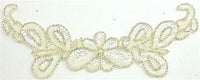 Flower Neck Line with Iridescent Sequins and Beads 10