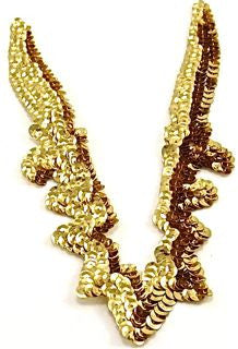 Design Motif Gold Sequin Neckpiece 8" x 5"