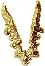 Load image into Gallery viewer, Design Motif Gold Sequin Neck Piece 8&quot; x 5&quot;