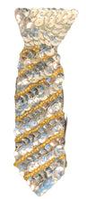 Load image into Gallery viewer, Necktie with Silver Sequins 4.5&quot; x 1&quot;