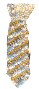 Necktie with Silver Sequins 4.5" x 1"