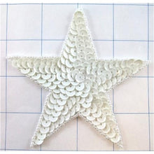 Load image into Gallery viewer, Star, White Sequins 4&quot;