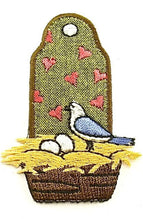 Load image into Gallery viewer, Bird in Nest Embroidered Iron-on 2.5&quot; x 2&quot;