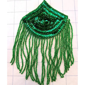 Epaulet with Green Sequins and Beads 6" x 4"