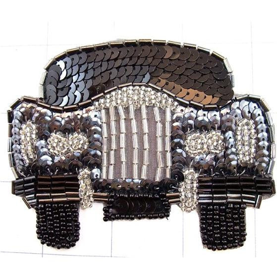 Rolls-Royce with Charcoal, Black and Silver Sequins and Beads 4