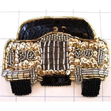 Load image into Gallery viewer, Car Rolls Royce Gold and Black Sequins and Beads 4&quot; x 3&quot;
