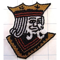 Playing Card King Face, Custom Designed with all Beads 3.5