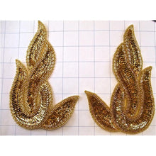 Load image into Gallery viewer, Designer Motif Pair with Gold Beads 7.5&quot; x 5&quot;