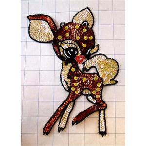 Fawn with Bronze and Beige Sequins 10" x 6"