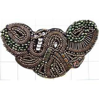 Designer Motif Bronze Beads and Rhinestones 3.5" x 5.5"