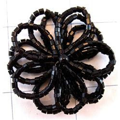 Flower Black Beaded 3 Layers of black beads  3"