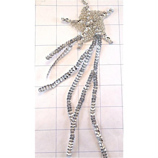Shooting Star with Silver Sequins and Beads 8" x 2.5"