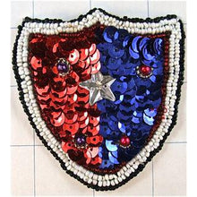 Load image into Gallery viewer, Patch with Center Star and MultiColored Sequins and Beads 3&quot; x 3&quot;