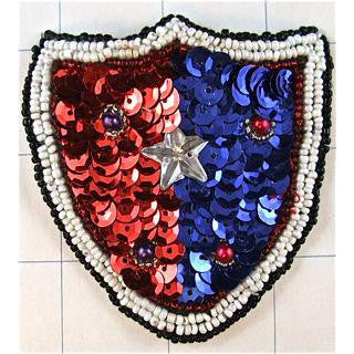 Patch with Center Star and MultiColored Sequins and Beads 3
