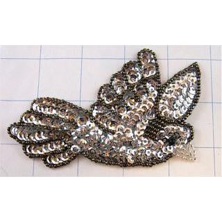 Dove with Silver sequins Bronze Beads 4