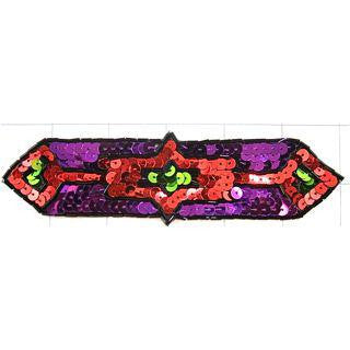 South Western Chinook Motif with Colorful Sequins 6" x 1.5"