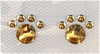 Paw Print Pair with Gold Metal Iron-on .5