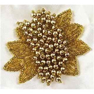 Flower Epaulet Gold with all Beads 2"