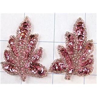 Leafs Pink Pair 2" x 1"