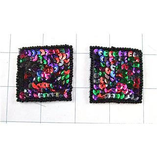 Square Pair Multi-Colored 1.5"