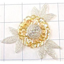 Load image into Gallery viewer, Flower Iridescent with Silver Beads 3&quot; x 3&quot;