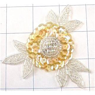 Flower Iridescent with Silver Beads 3