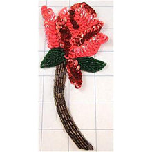 Load image into Gallery viewer, Flower Red Rose with Two Tone Red Green and Bronze Beads 6&quot; x 3&quot;