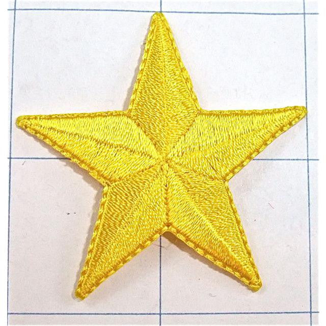 Star Embroidered Yellow Iron-On 2"