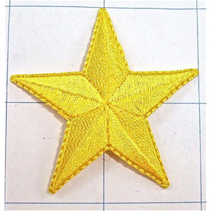 Star Embroidered Yellow Iron-On 2"