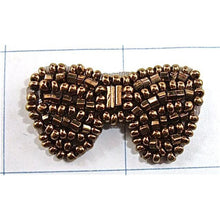 Load image into Gallery viewer, Bow Bronze Beaded 1&quot;
