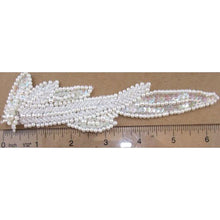 Load image into Gallery viewer, Leaf White with Pearls and Beads Pair and Single 6.5&quot; x 2&quot;