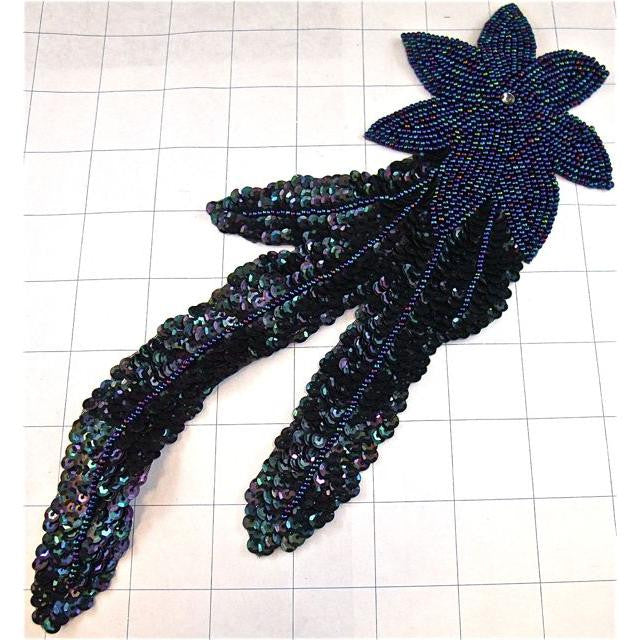 Flower Moonlight Beaded with Long Leaves 11.5"