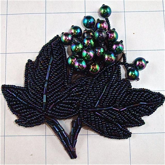 Leaf Epaulet Moonlight Beaded 4" x 4"