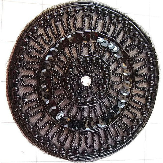 Designer Motif with Black Beads 4"