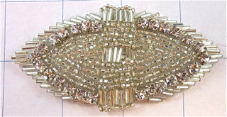 Designer Motif with High Quality Rhinestones 1.5" x 4"