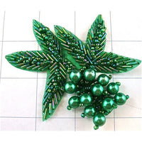 Eapulet Flower Green with Green Bead Spray
