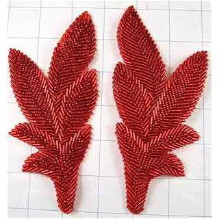 Leaf with Red Beads 6