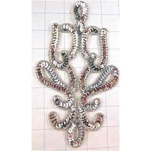 Load image into Gallery viewer, Silver sequin costume applique 7.5&quot; x 4&quot;