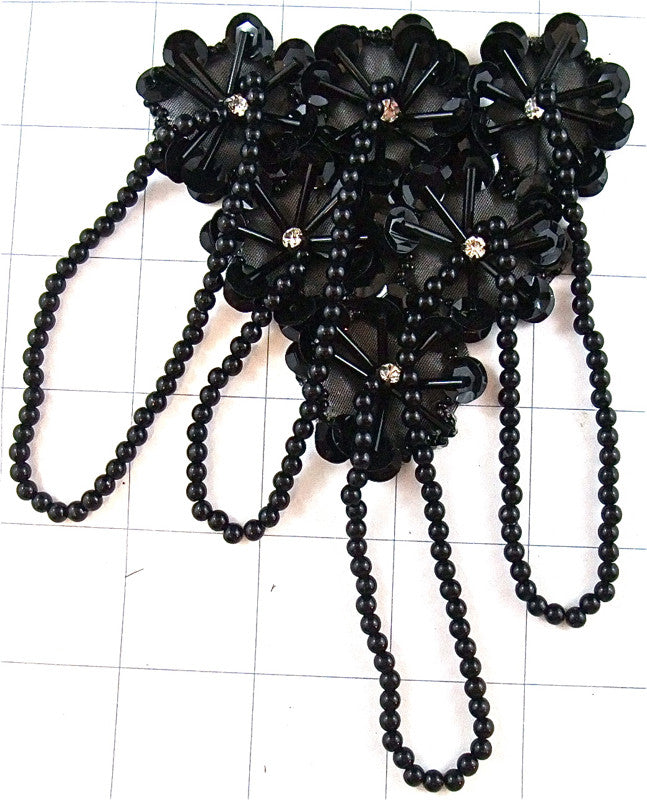 Epaulet with Black Beads and Rhinestones 6