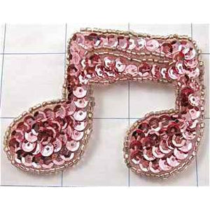 Music Double Note Pink 2" x 3"