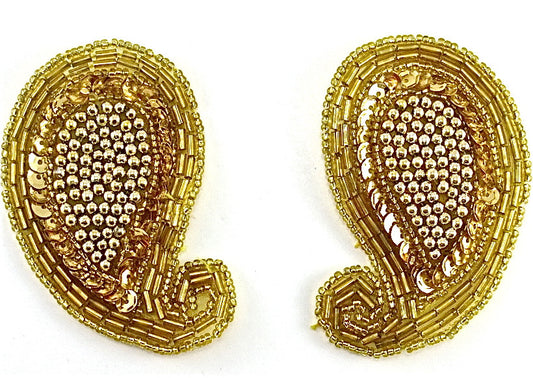 Paisley Gold Pair 3" x 2"