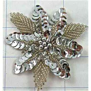 Silver Sequin Flower