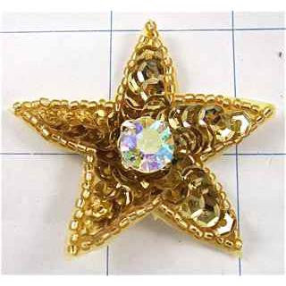 Star Gold with Large AB Rhinestone Custom Made 2